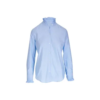 NILI LOTAN Lydia Ruffle-collar Cotton Shirt