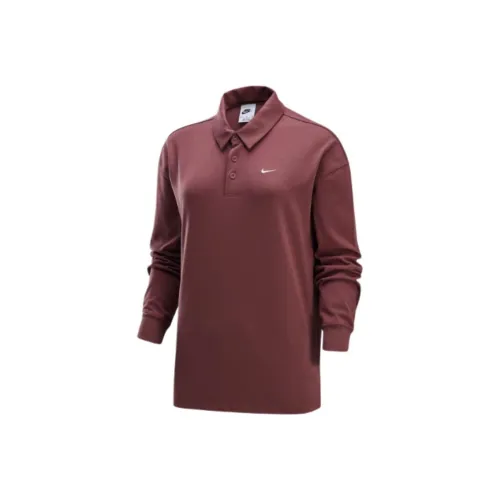 Nike Sportswear Essentials Series Polo Shirt Women's Red Brown