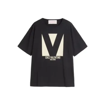Valentino Chez Valentino Printed Crewneck T Shirt