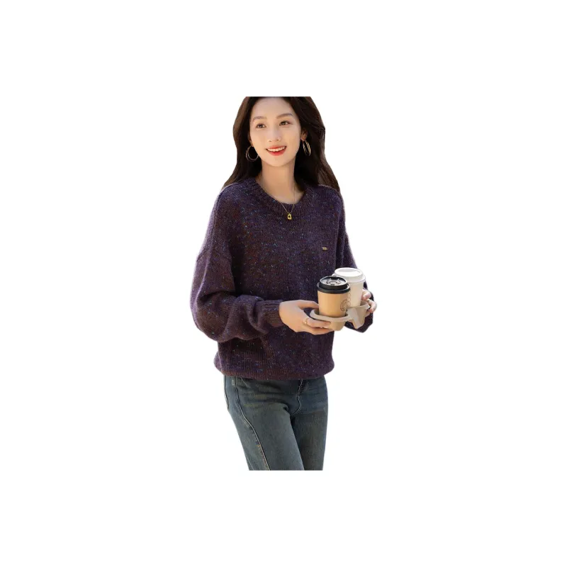 【dme】 Knitwear Women's Eggplant Purple-0