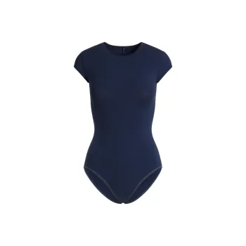 SKIMS SS25 COTTON JERSEY T SHIRT BRIEF BODYSUIT Bodysuits Women's NAVY/Marine Blue