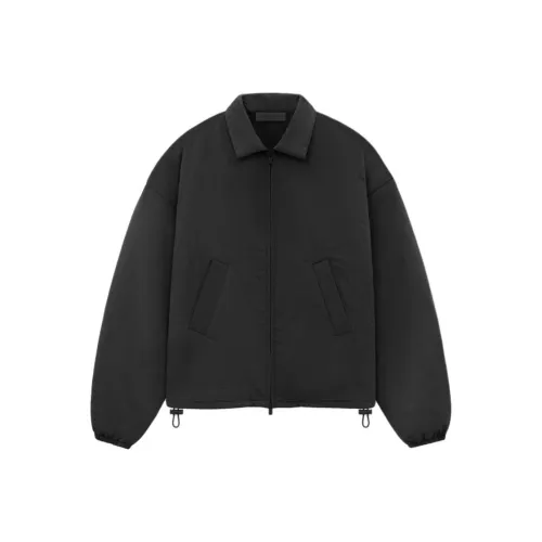 Fear Of God Essentials Military Nylon Hooded Jacket Core Collection Women's Nylon Shell Bomber Black