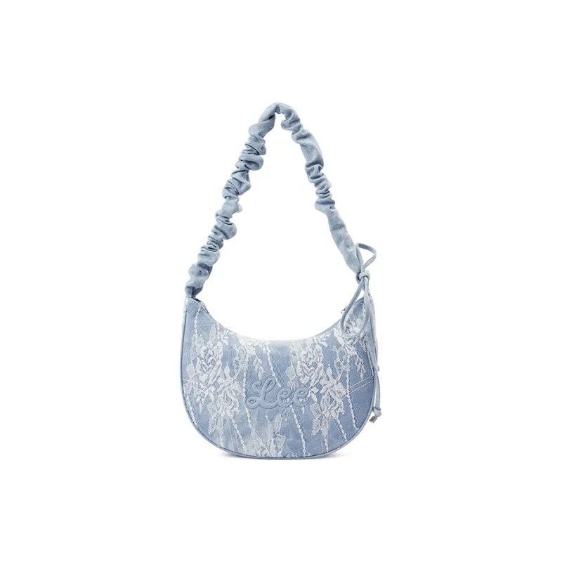 Lee Fabric Shoulder Bag, Handbag, Shoulder Bag, Crossbody Bag Women's Light Blue White-0