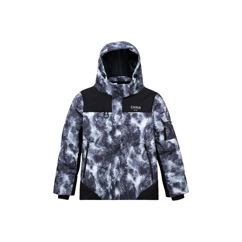 Tectop Down Jacket Women's Black Gray Print-0