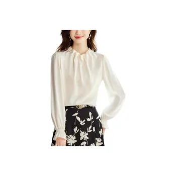 Korean Style Shirt Women's Cream Beige