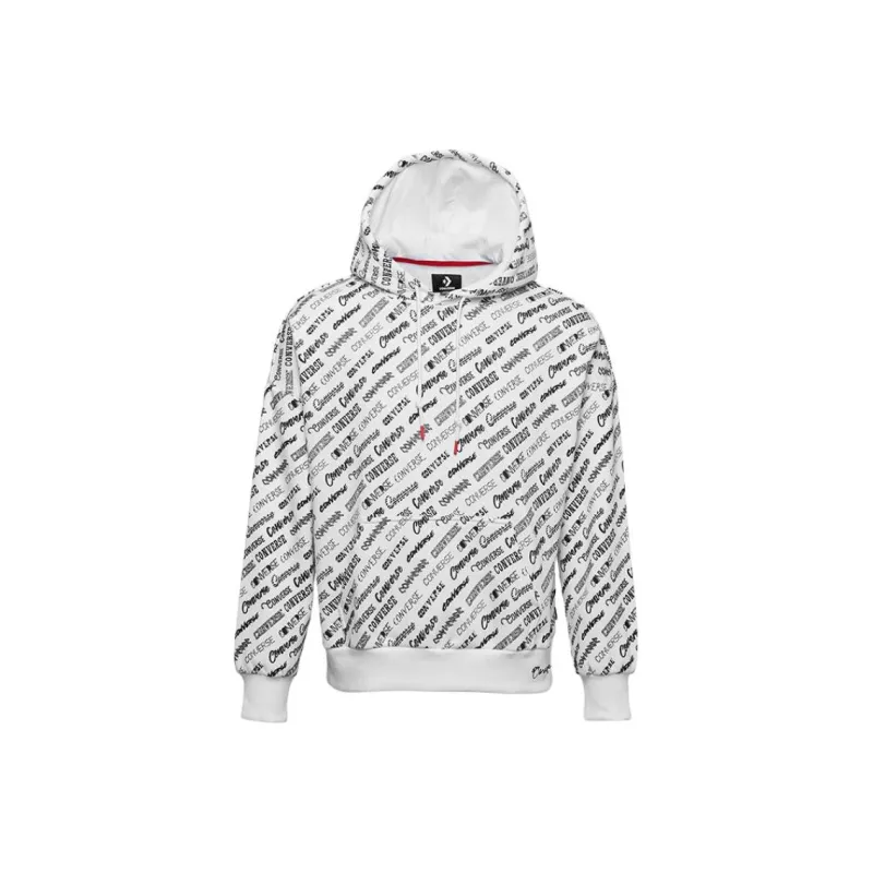 Converse AOP Pullover PO Hoodie Sweatshirt Women's White-0