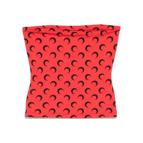 Marine Serre All Over Moon Printed Bustier Top