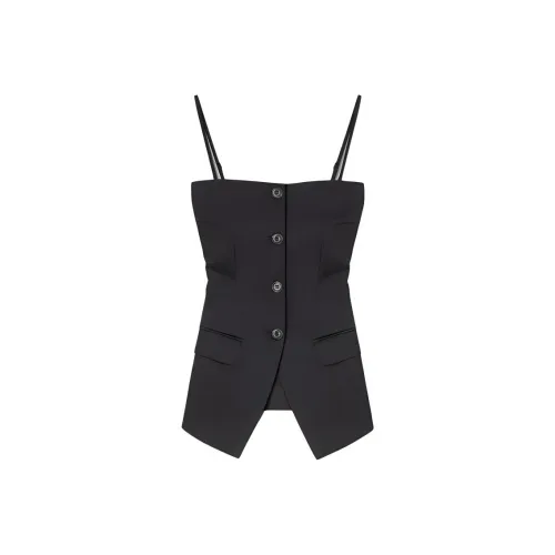 NANUSHKA Alessa Tailored Tech-Satin Vest