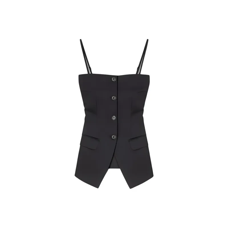 NANUSHKA Alessa Tailored Tech Satin Vest-0