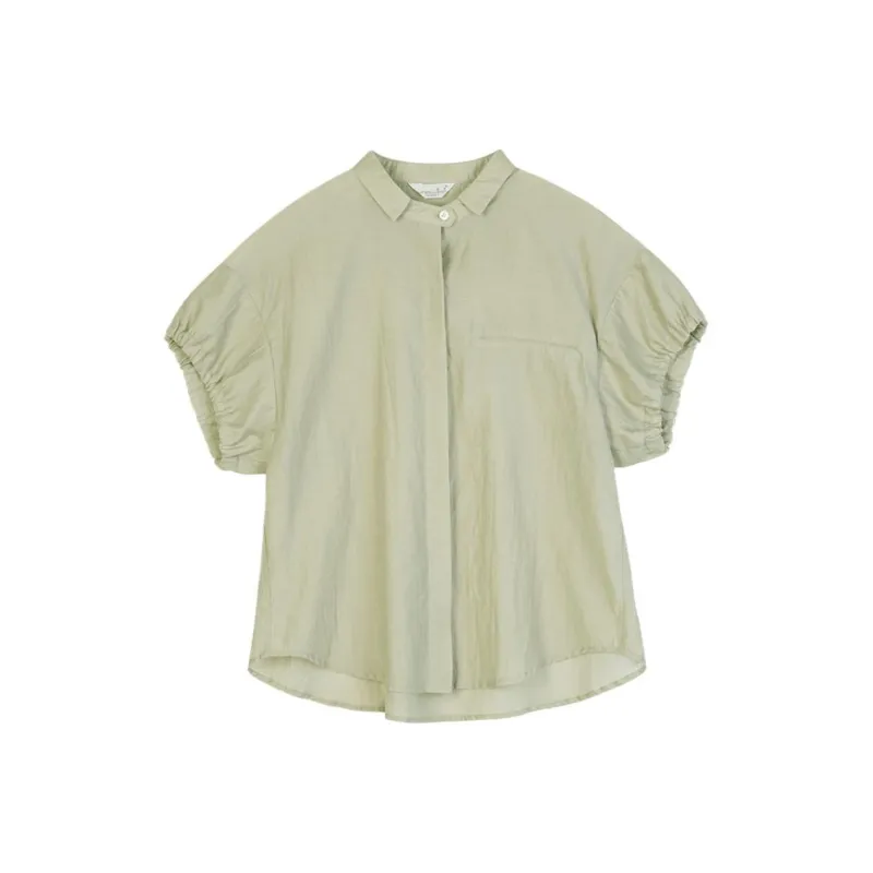 WHITEALLUSION Shirt Women's Emerald Green-0
