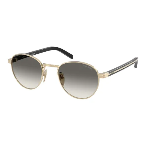 PRADA Metal Oval Sunglasses Unisex Gold
