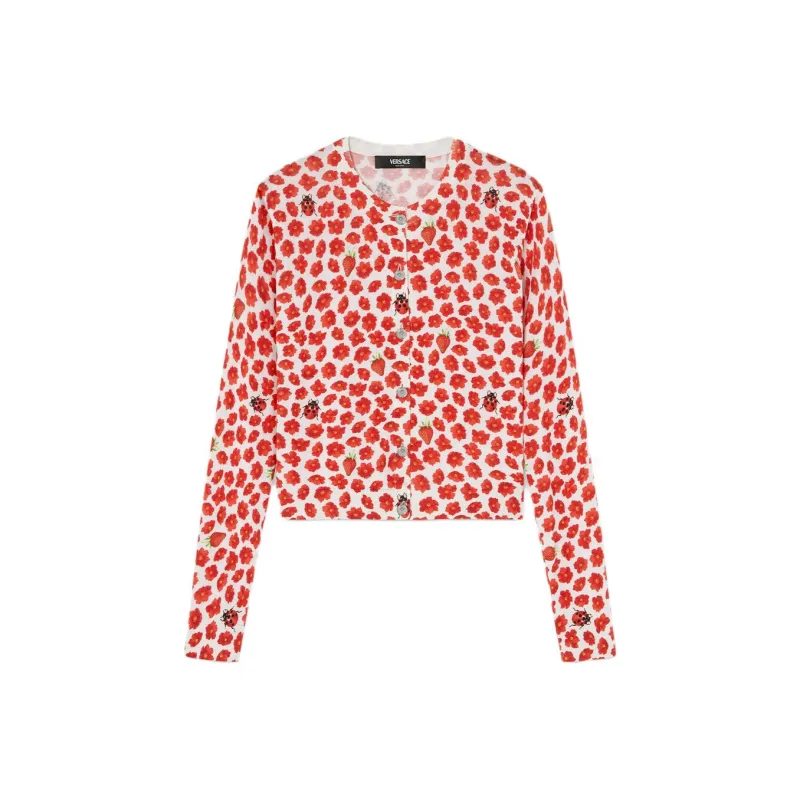 VERSACE Floral Printed Button Up Cardigan-0