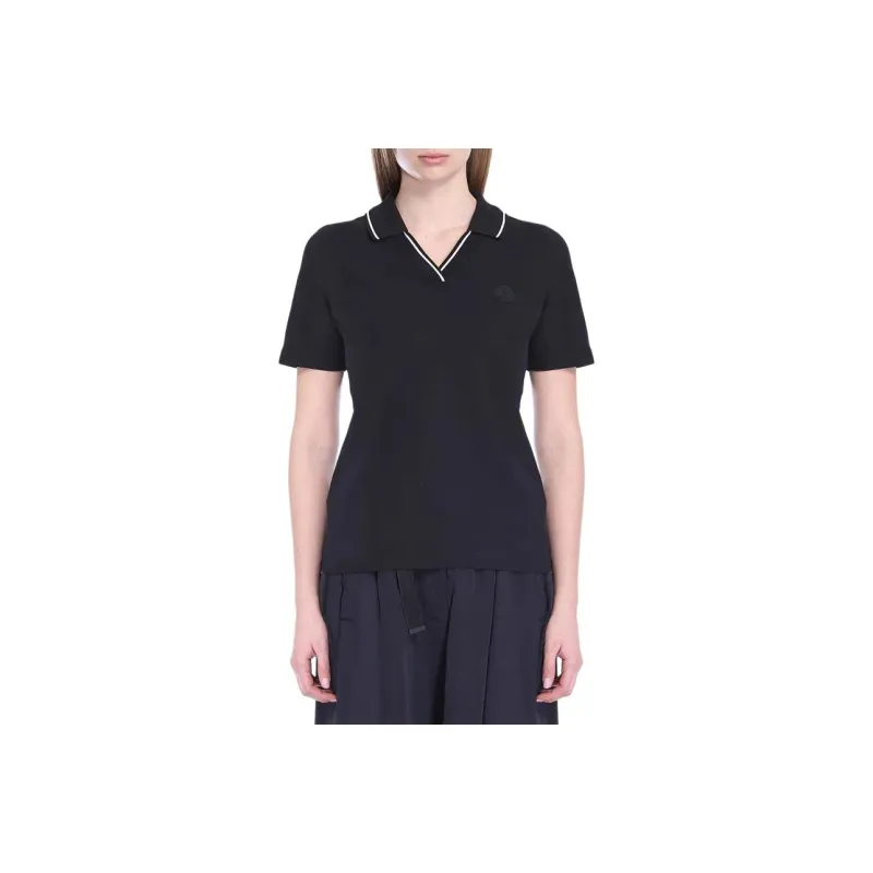 Moncler Logo Patch Piquet Polo Shirt-0