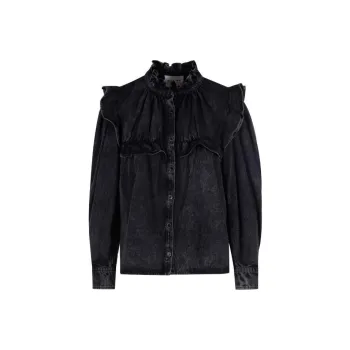 ISABEL MARANT ETOILE Idety Ruffled Denim Shirt