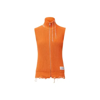 MM6 Maison Margiela Logo Patch Distressed Vest