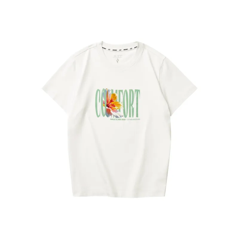 Skechers Sports Alliance Series T Shirt Women's Marshmallow White-0