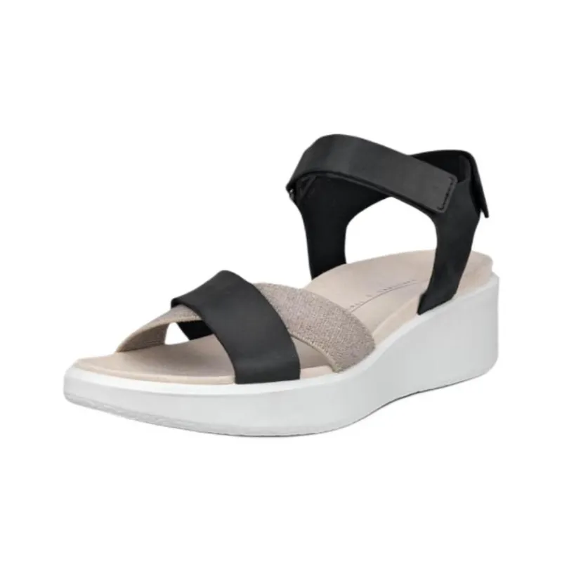 Ecco Flowt One Strap Sandals 3cm Women's Black-1