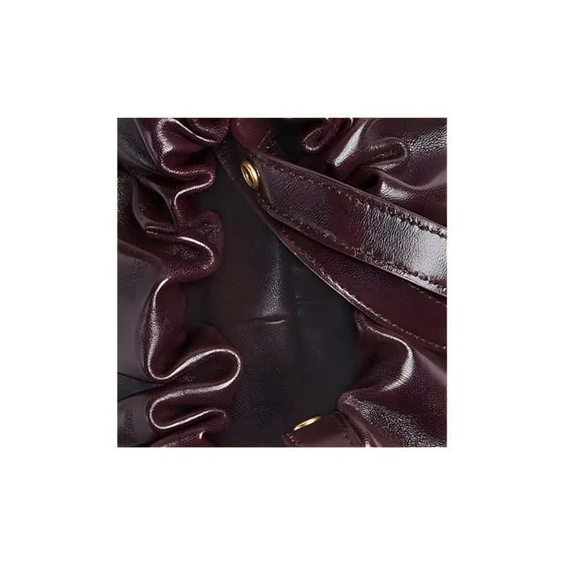 Bottega Veneta Cow Leather Clutch Medium Size Women's Grape Purple-4