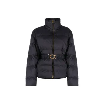 PINKO Logo Print Collar Puffer Jacket