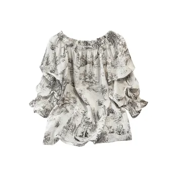 TOUCH Shirt Women's Beige With Floral Color