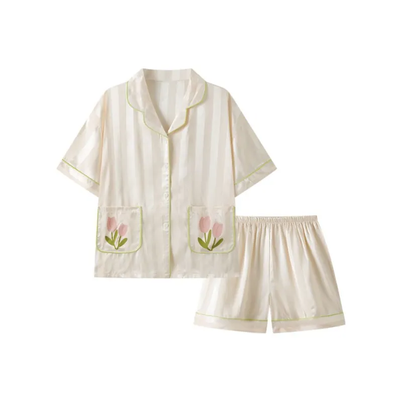 Qiao Ni Tong Pajama Set Women's Light Pink-4