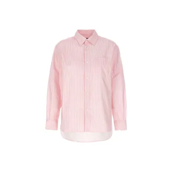 A.P.C Logo Printed Striped Buttoned Shirt