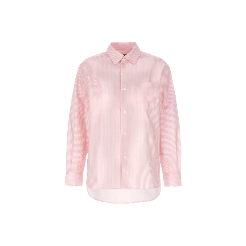 A.P.C Logo Printed Striped Buttoned Shirt-0