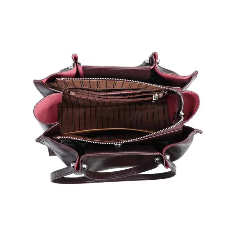 MILLIE'S Cow Leather Handbag, Shoulder Bag Regular Women's Wine Coffee-5