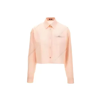 VERSACE Chain Motif Button Up Cropped Shirt