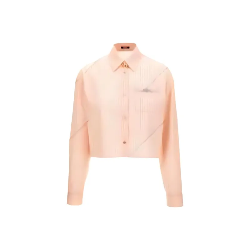 VERSACE Chain Motif Button Up Cropped Shirt-0