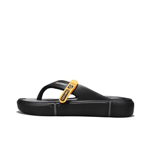 DEERWAY EVA Abrasion Resistant Slip Resistant Flip Flops Men's Black Gray
