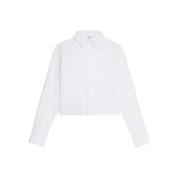 CELINE Cropped Shirt In Striped Cotton