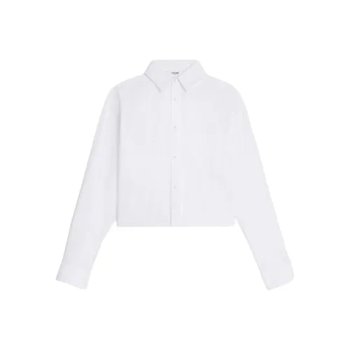 celine and Cropped Shirt In Striped Cotton