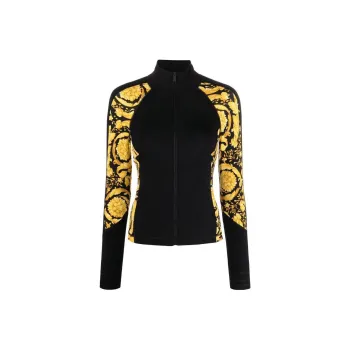 VERSACE Baroque print Zip up Jacket