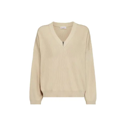 Brunello Cucinelli Monili Embellished V Neck Jumper