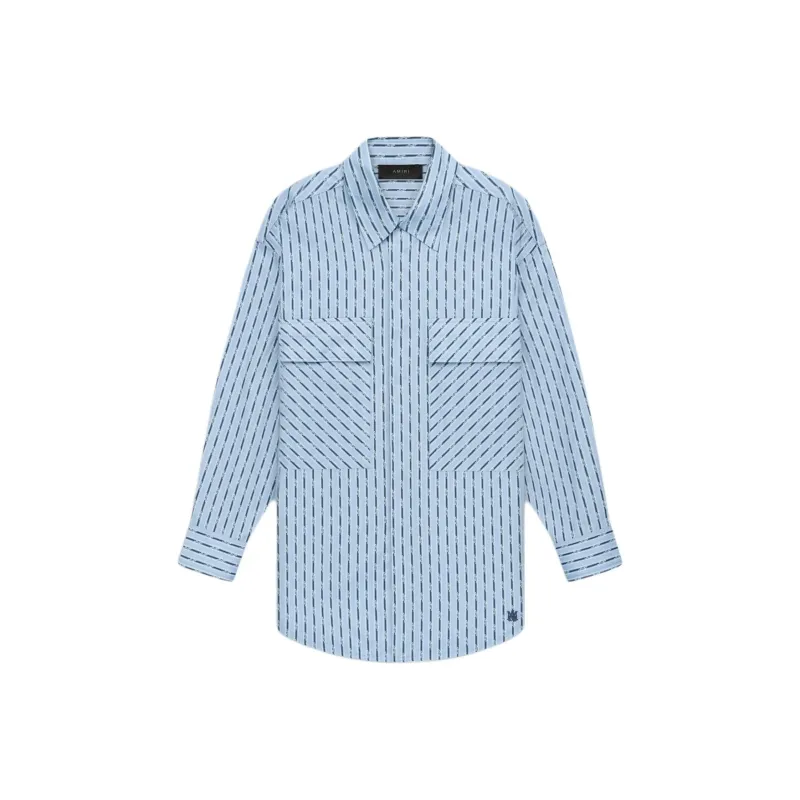AMIRI SS24 Double Pocket Workwear Shirt Women's Blue-0