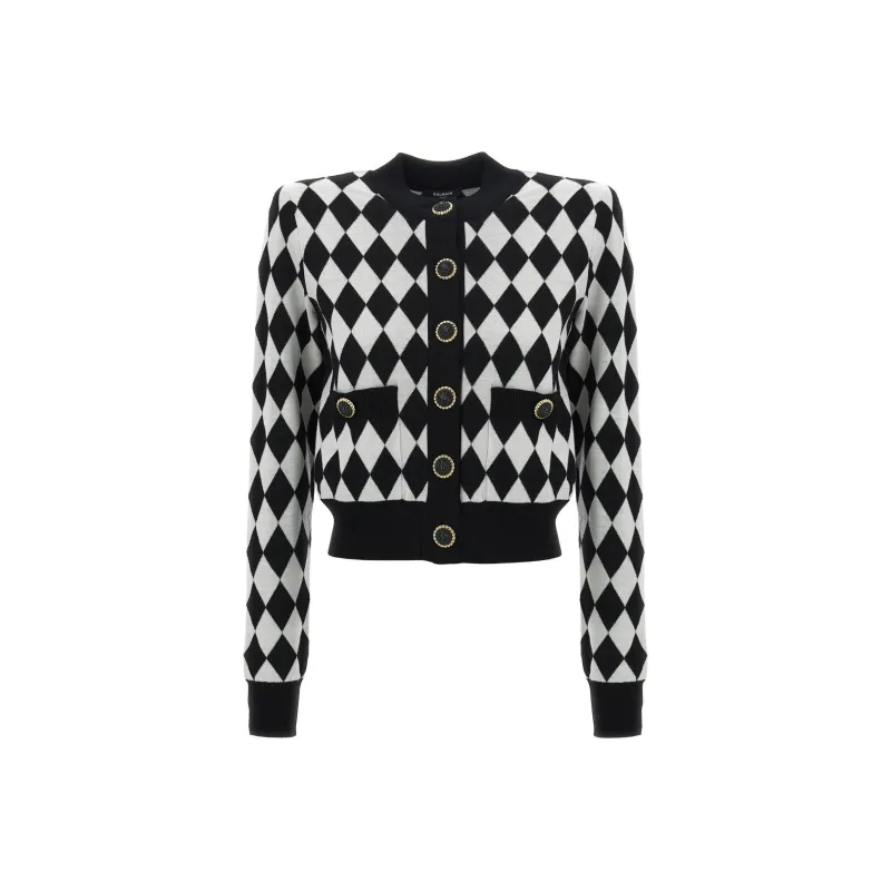 BALMAIN Diamond Shaped Buttoned Cardigan-0