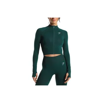 GYMSHARK VITAL SEAMLESS 2.0 Jackets Coats Women's Deep Cyan Mud Gray Stone