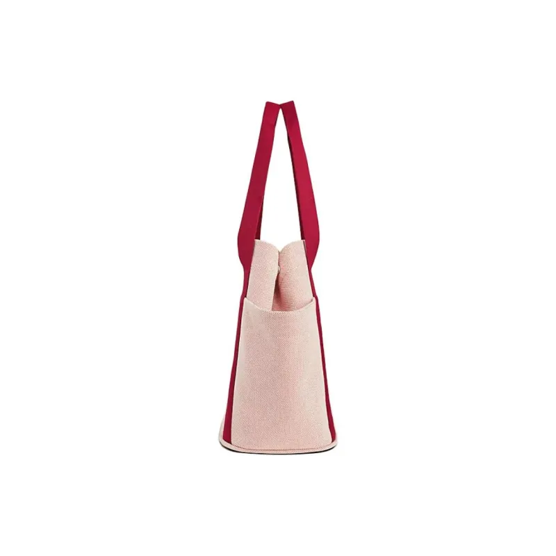 HERMES Cabriole Napp Cotton With Polyester Handbag Women's Red Terracotta-1