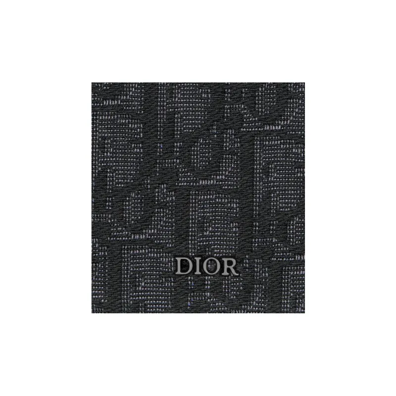 DIOR Cotton Coin Purse Small Size Unisex Black-4