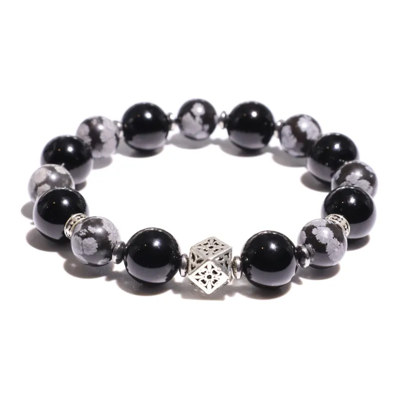 DRAGON LI Snowflake Obsidian Bracelets Unisex-1