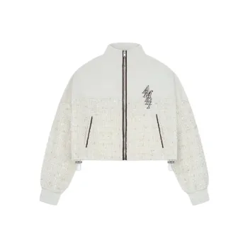 AMIRI SS24 Boucle Hybrid Track Jacket Jackets & Coats Women's White