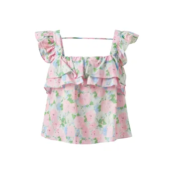 3COLOUR Chiffon Shirt Women's Cherry Blossom Pink Floral