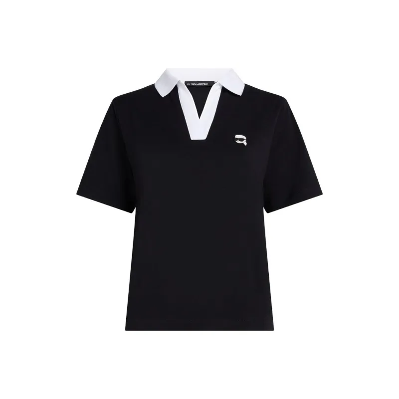 KARL LAGERFELD / Karl Lagerfeld Jeans Logo patch Polo Top-0