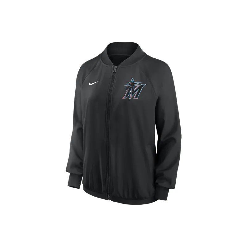 Nike Miami Marlins Authentic Collection Team Jackets Coats Women's Black-0