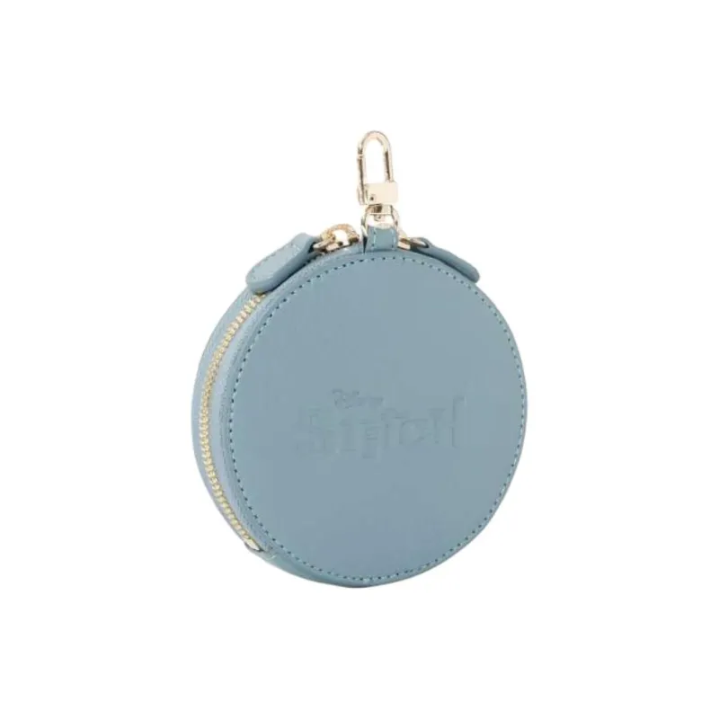 Disney Cow Leather Coin Purse Regular Women's Blue-1