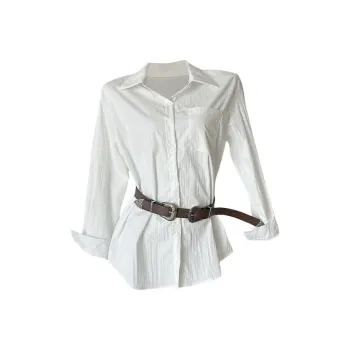 TUSHIFEI Shirts Women's White+Belt