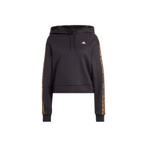 Adidas Free Shipping With AdiClub Essentials 3 Stripes Animal Print Relaxed Hoodie