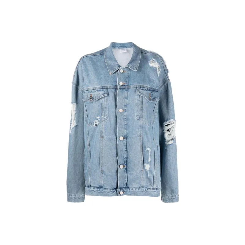 Vetements Ripped detail Oversized Denim Jacket-0