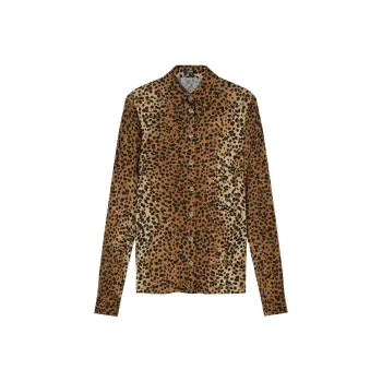 VERSACE Leopard Printed Long Sleeved Shirt